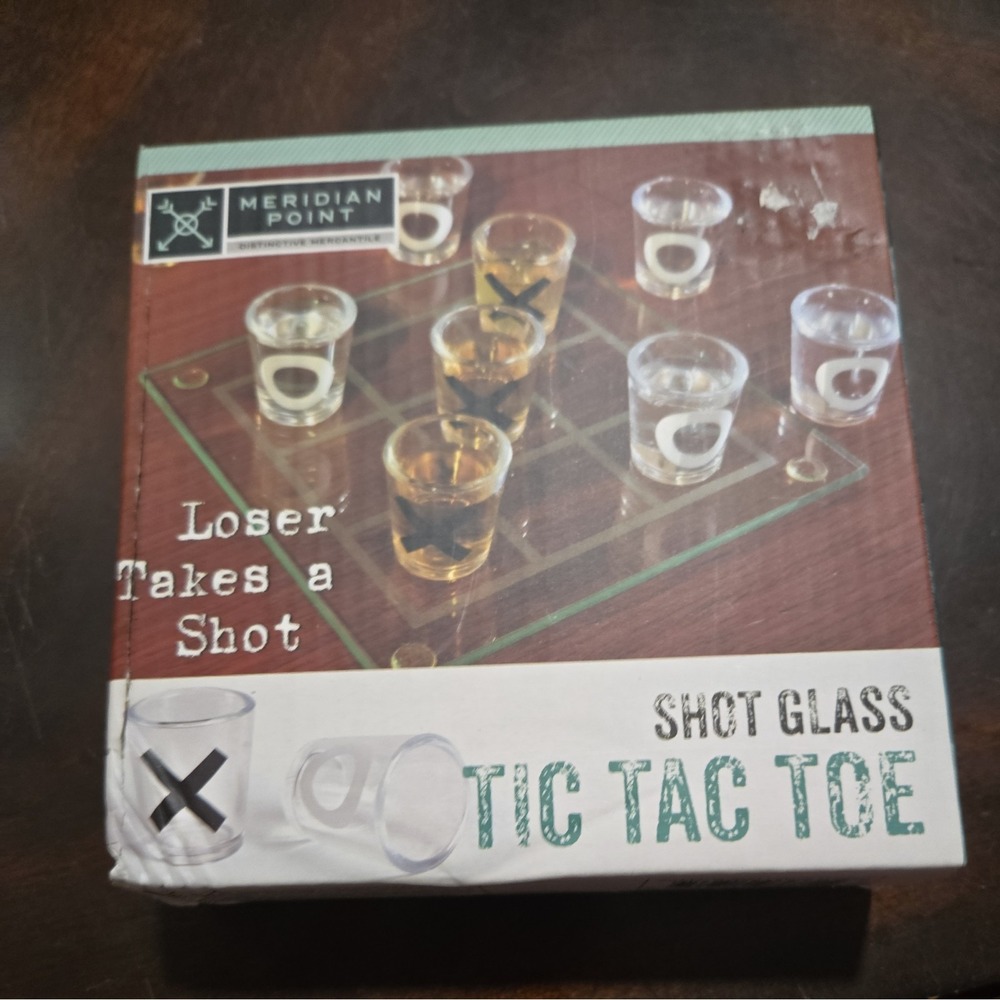 Shot Glass Tic Tac Toe Game NIB by Meridian Point
